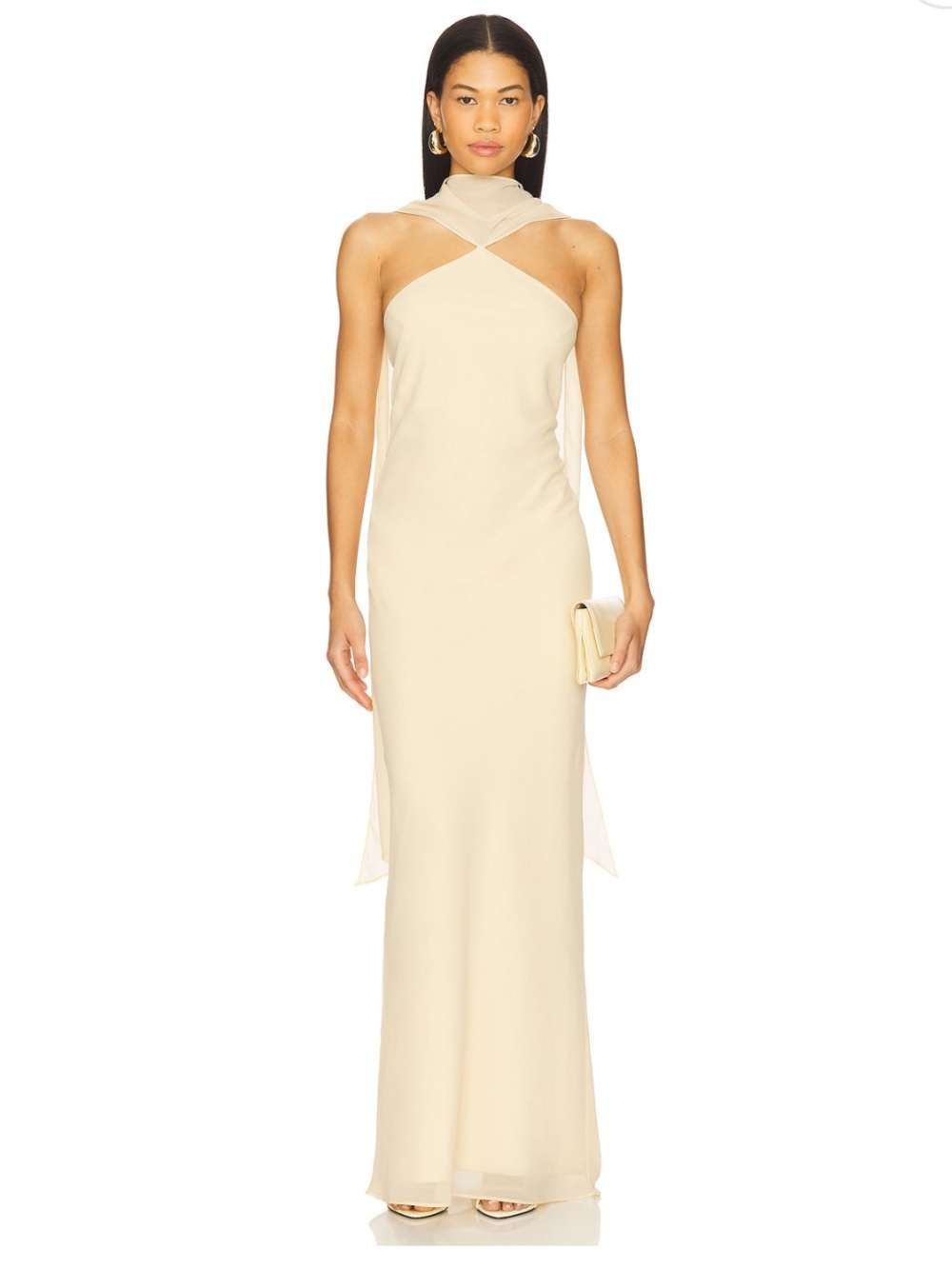 Amanda Uprichard Ashton Maxi Dress in Cornsilk